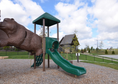 Playground jungle gym with slide