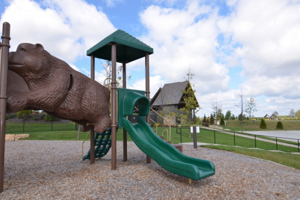 Playground jungle gym with slide