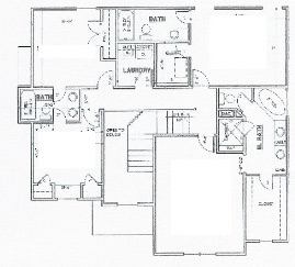 The Grego upper level floorplan by LG Homes